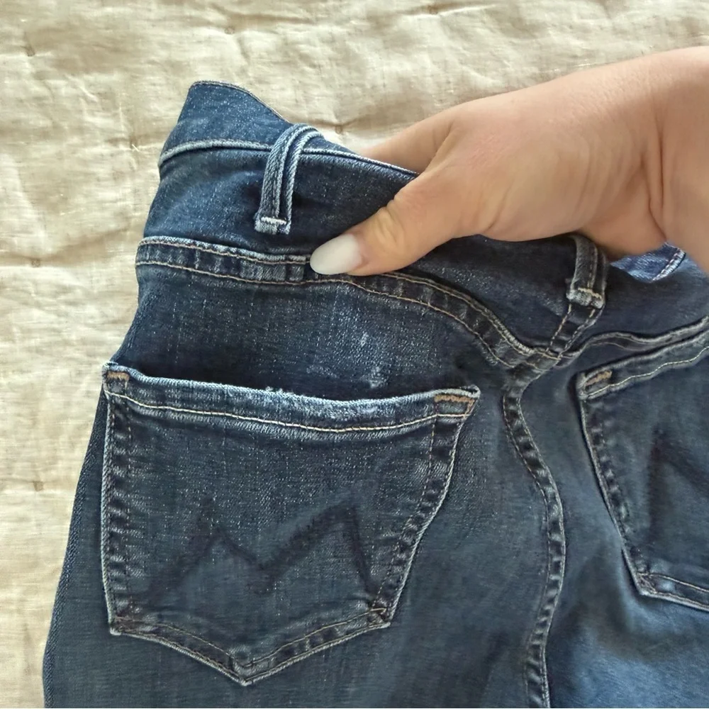 Mother The Hustler Ankle Fray Jeans in Teaming Up Size 25